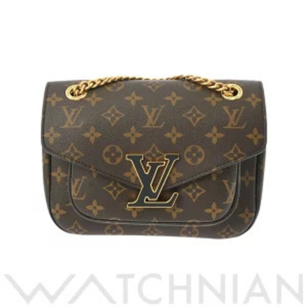 Louis Vuitton Monogram Passy Chain Shoulder Bag Brown Canvas